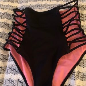 High waisted swim bottoms
